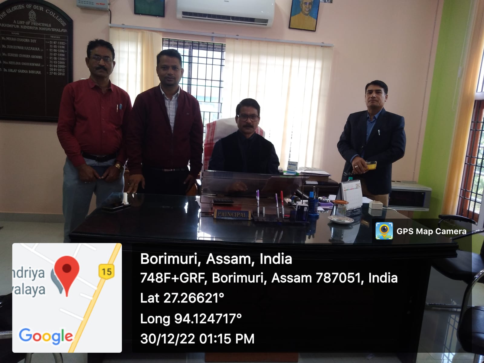 MoU signed between Lakhimpur Kendriya Mahavidyalaya and North Gauhati College in presence of Principal Dr. Golap Ram Sarma, IQAC coordinator Dr. Suraj Chetri from Lakhimpur and IQAC coordinator Dr. Achyutananda Baruah from North Gauhati College on 30.12.2022