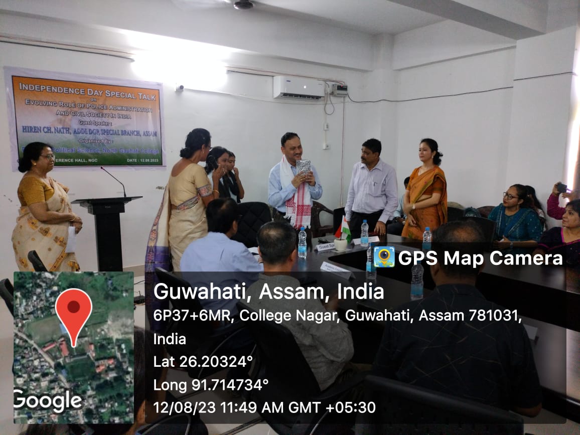 Independence Day Special Talk on â€œEvolving Role of Police Administration and Civil Society in Indiaâ€ organized by Department of Political Science, NGC on 12.08.2023.