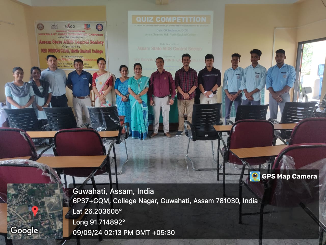 Quiz competition as a part of awareness programme on HIV/AIDS under Assam AIDS Control Society organized by Red Ribbon Club, Students Union, NSS, NCC of North Gauhati College on 09.09.2024