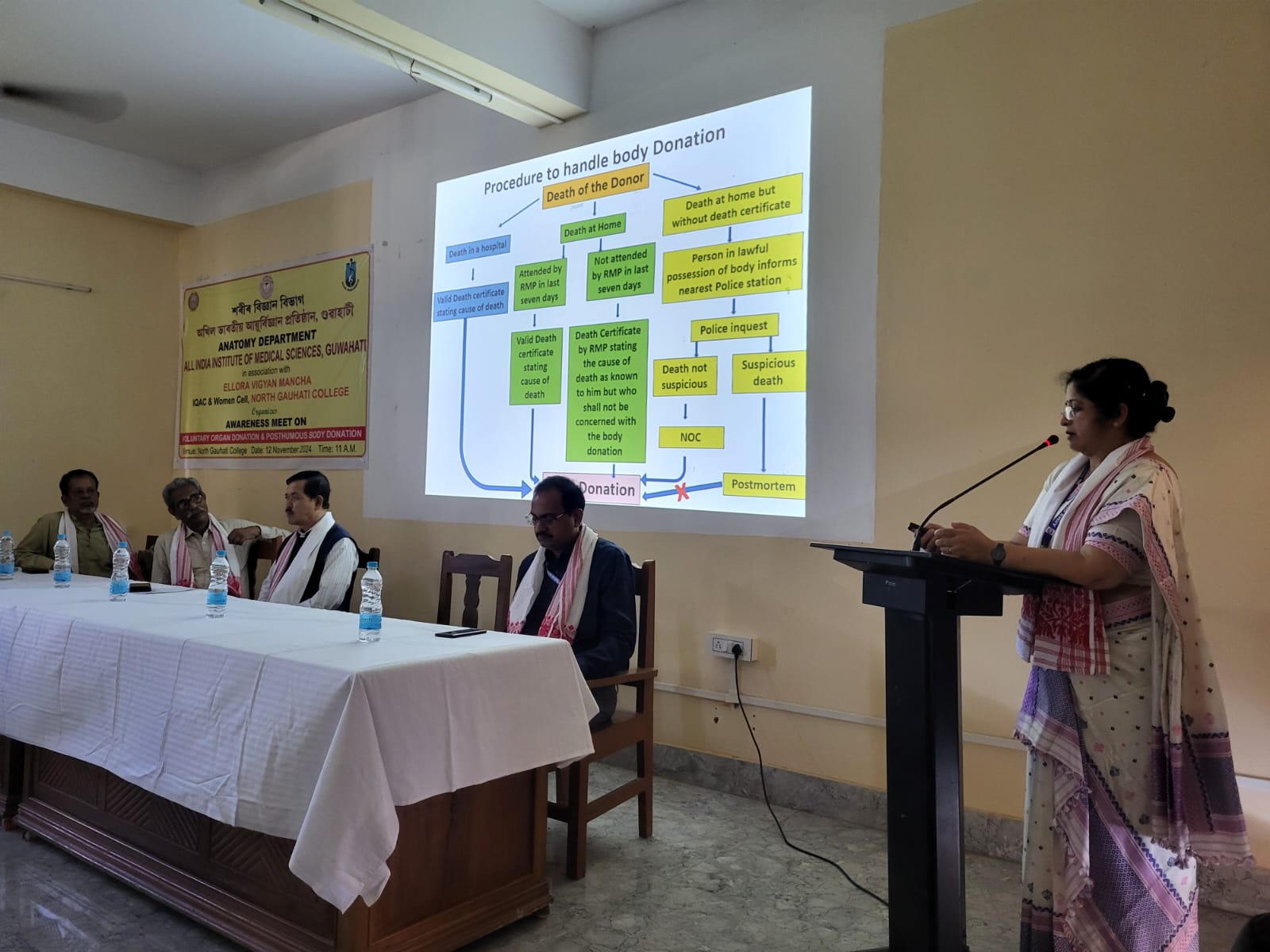Awareness meet on "Organ donation and Posthumous body donation" organised by AIIMS Guwhati in association with Ellora Vigyan Mancha and Womens Cell, North Gauhati College on 12.11.2024